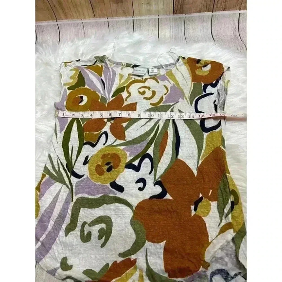 Rachel Zoe 100% Linen Floral Top Blouse Size S - Picture 5 of 6